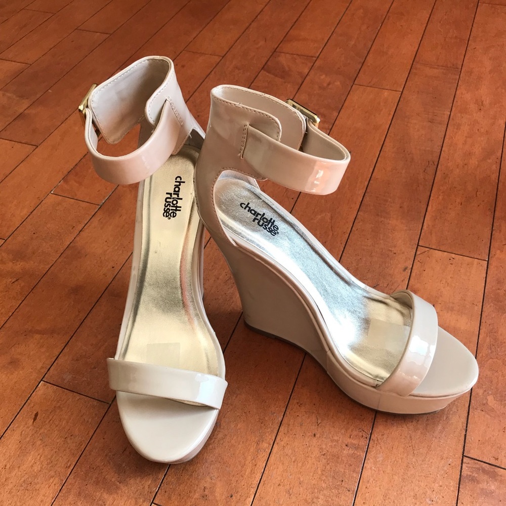 Glorious Nude platform wedges